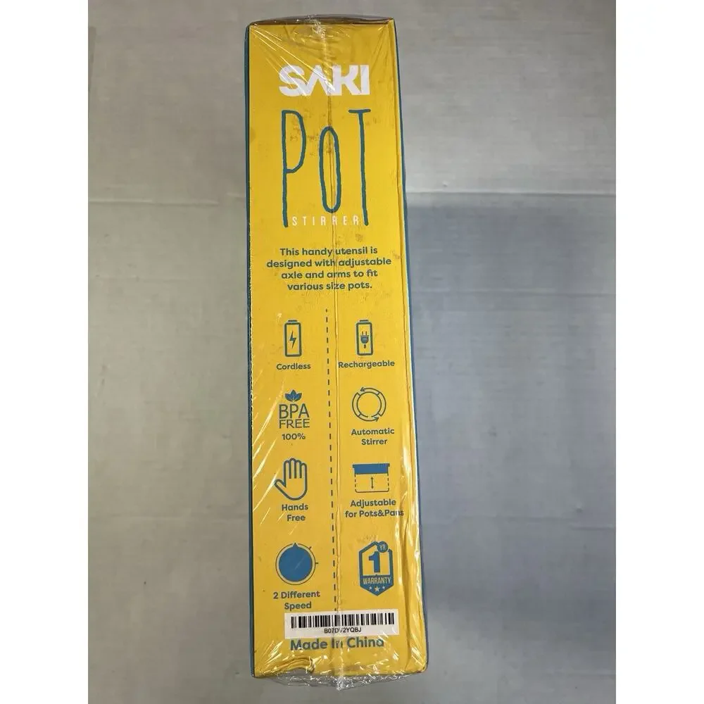 SAKI Automatic Pot Stirrer Cordless Rechargeable BPA Free Jam Sauce Stew NEW